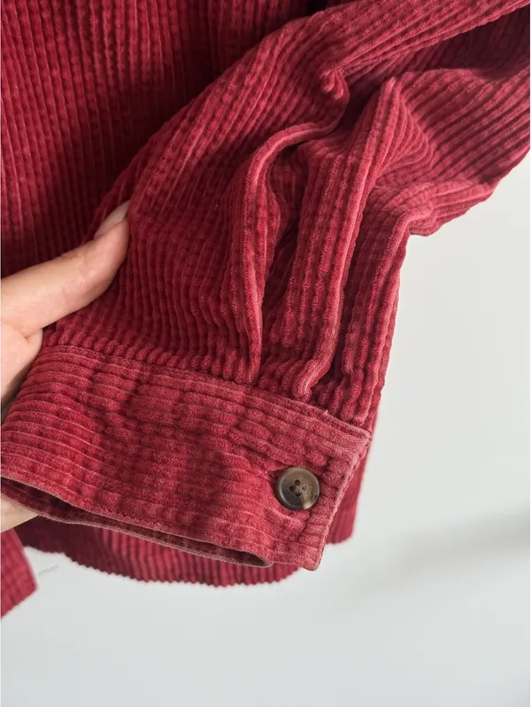 L.L.Bean Women's Corduroy Button-Up Shirt Jacket Red XL Cotton - Image 7