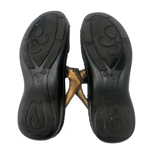 Naot Metallic Bronze Double Strap Comfort Sandals 39 - Image 6