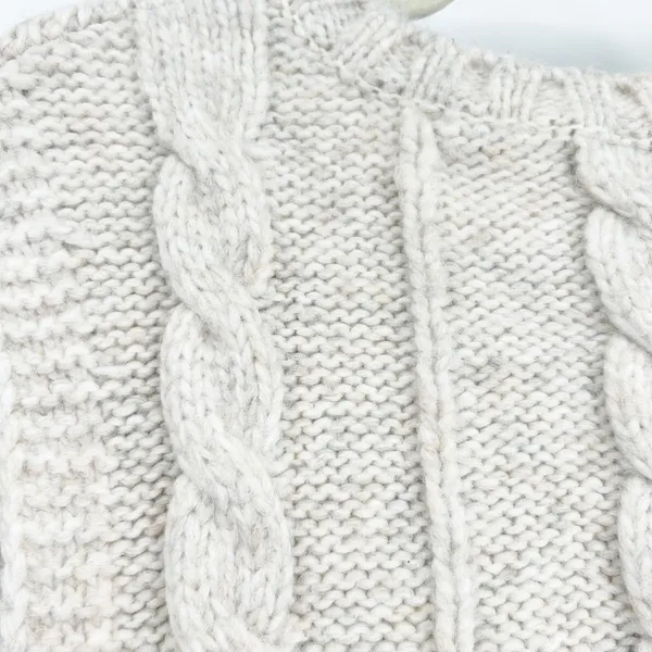 American Eagle Womens Wool Blend Fisherman Cable Knit Sweater‎ Vest Size S Beige - Image 9