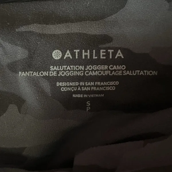 Athleta Salutation Camo Jogger Pants Athletic Camouflage Gray Black Size S Small - Image 7