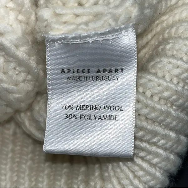 Apiece‎ Apart Cream Crewneck Wool Sweater APPROX. Size LARGE No Size Tag *FLAWED - Image 3