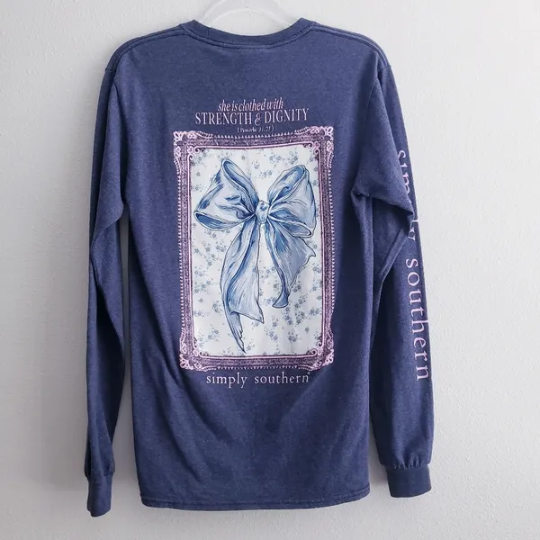 Simply Southern Clothed In Dignity Bow Long Sleeve T-Shirt - Image 2