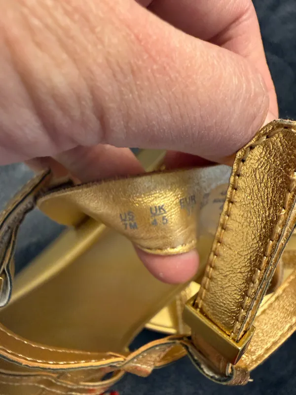 Franco Sarto Gold metallic strappy sandals #glamour #summer #heels - Image 4