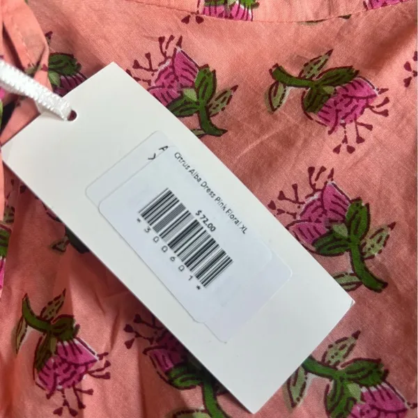Women’s Citrus Alba Pink Floral Dres Size XL NWT - Image 3