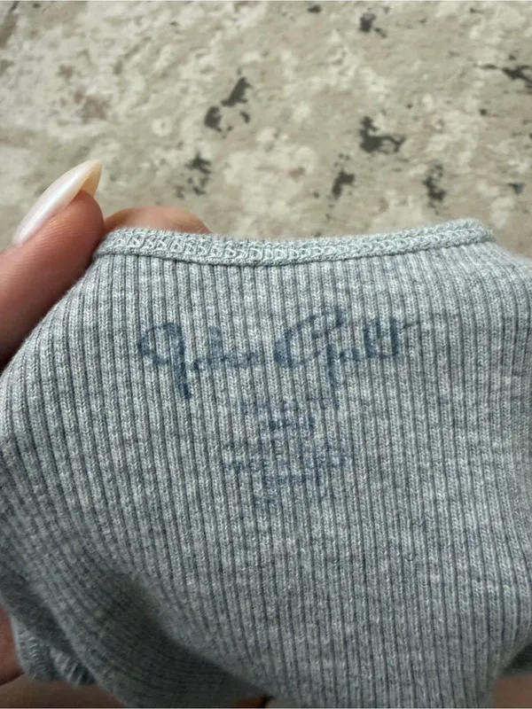 John Galt Gray Sweet As Heaven Ribbed Tank Top One Size - Image 3