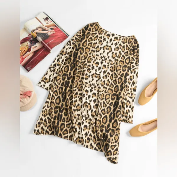 Boutique Long Sleeve Asymmetrical Hemline Mini Dress - Image 6