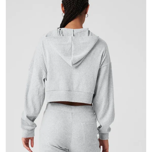 Alo Muse Ribbed Hoodie Sweatshirt - Image 3