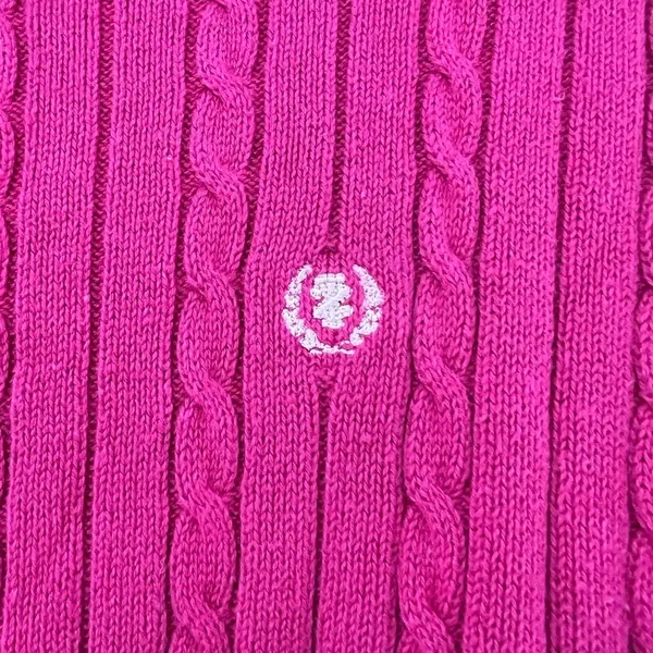 IZOD Women's Cable Knit Sweater Hot Pink Medium - Image 2