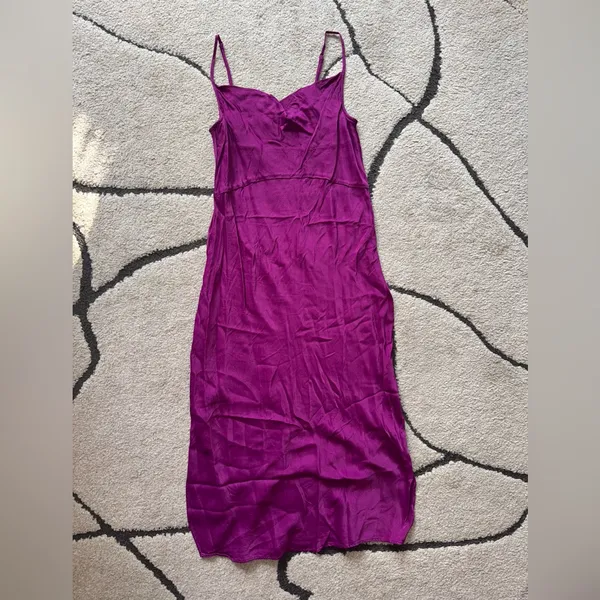 Anthropologie Satin Midi Cowl Neck Dress - Image 5