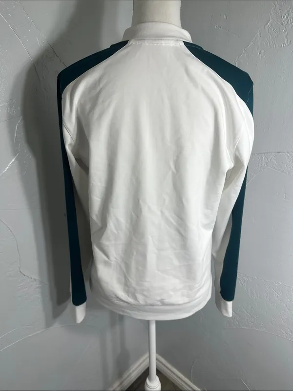 Lady Hanger Tennis Jacket White Green Lightweight Athletic Zip Up. - Image 7