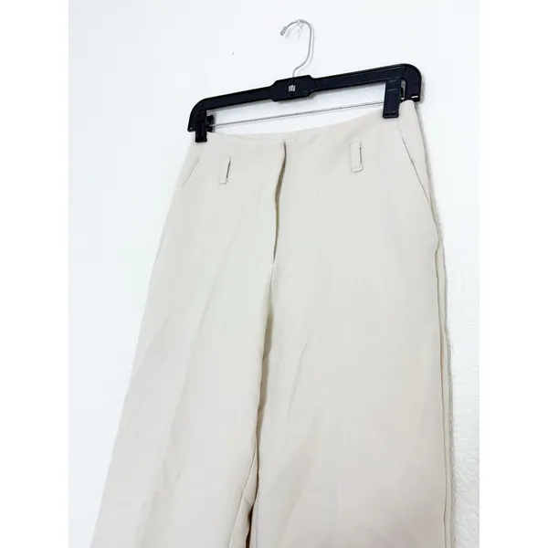 Zara Oyster Cuffed Wide Leg Trousers Size XS Minimalist Chic Relaxed 1478/234 - Image 8