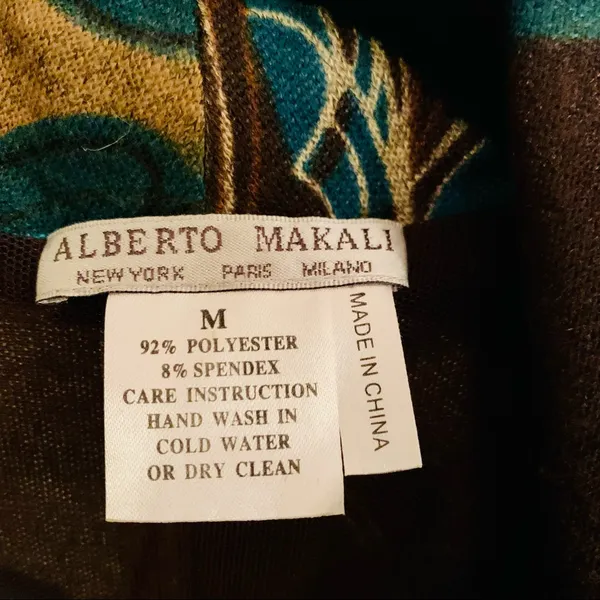 Alberto Makali Art Print Open Front Knit Vest - Size M - Image 3