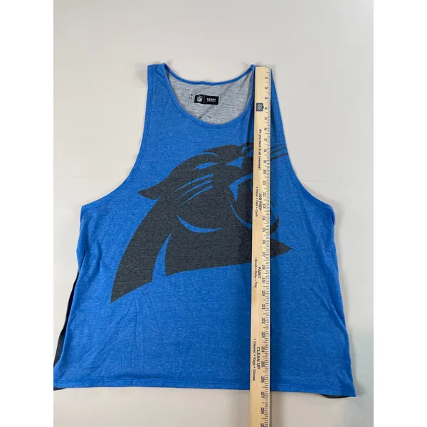 NFL Team Apparel Tank Top Panthers Logo Blue Side Slits Size XL - Image 4