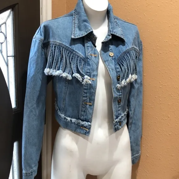 Wild Honey blue denim fringe jacket - Image 2