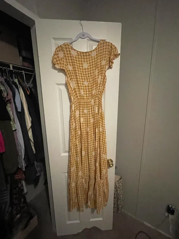 Gingham Dress Yellow - Image 4