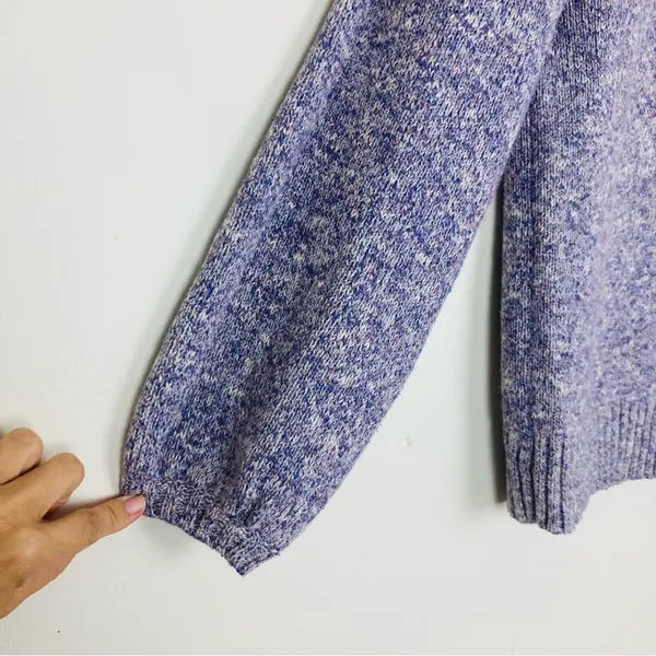 J. Crew light purple lavender cotton linen blend sweater subtle. balloon sleeve - Image 3