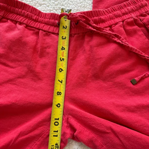 Love Tree Red Drawstring Linen-blend Straight Leg Pants M Coastal Boho Gorpcore - Image 6