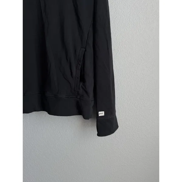 Pact Women Essential 1/4 Zip Pullover Sweatshirt Black Size M Organic Athleisure - Image 7