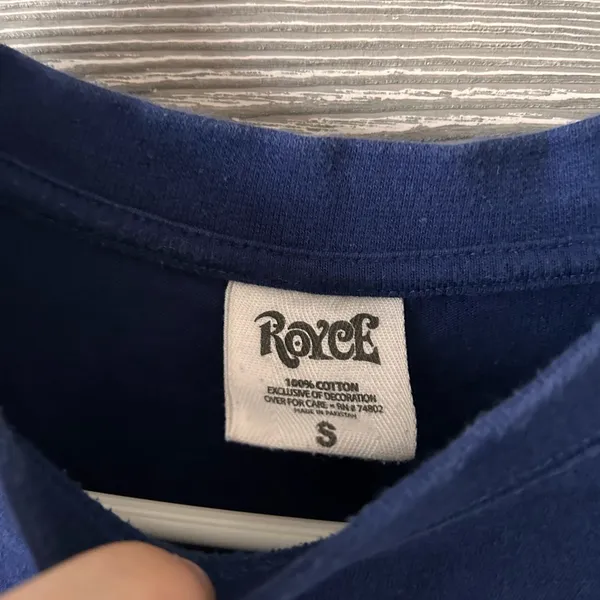 ROYCE North Carolina spirit jersey Long‎ Sleeve Blue Tee Casual size small - Image 3