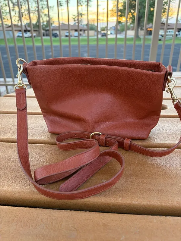 Universal Threads Brown Faux Leather Slouchy Crossbody Bag - Image 3