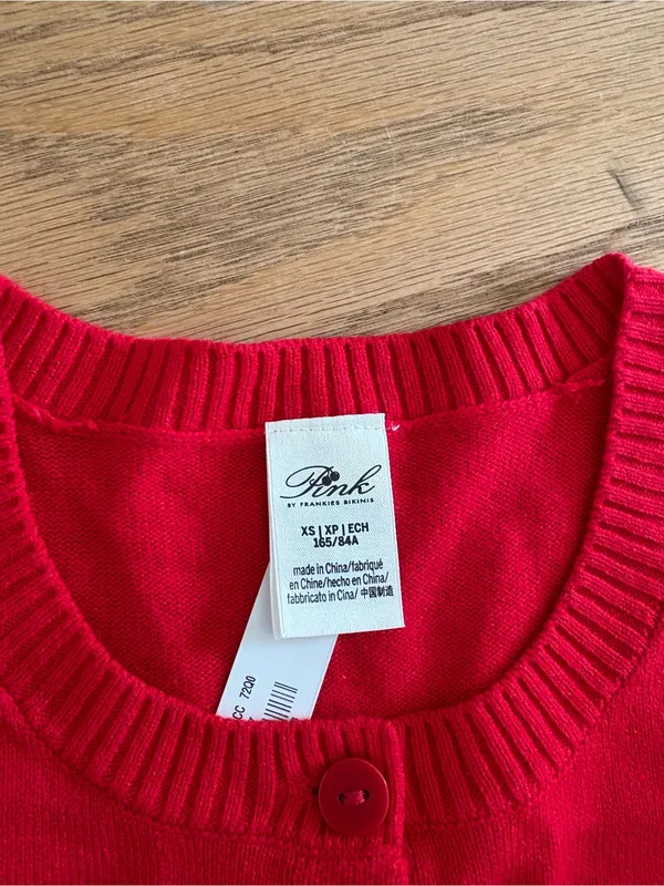 Classic Red Crewneck Button-Up Sweater - Women - Image 2