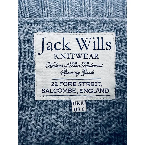 Jack Wills Womens Cable Knit Sweater Size 6 Grey Alpaca‎ Blend Fisherman Preppy - Image 5