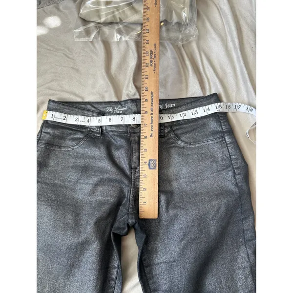 The Limited Metallic Coated Legging Jean Black Silver Skinny‎ Pants Womens 4 - Image 5