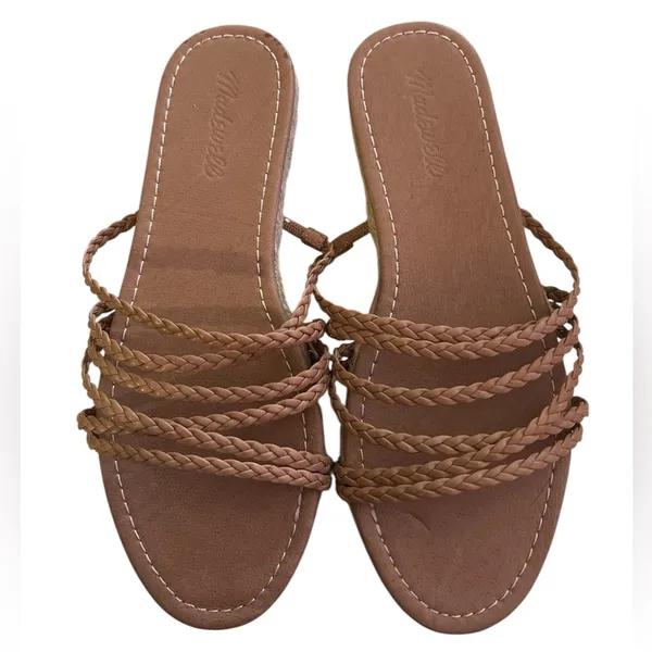 Madewell Women's The Kathryn Espadrille Slide Sandal Leather Size 8 MD777 NWOB - Image 3