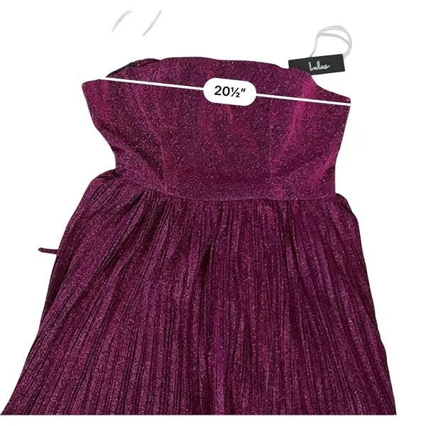 Lulu's Party Era Magenta Sparkly Lace-up Pleated Skater‎ Dress MEDIUM NWT Party - Image 7