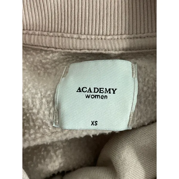 Academy Women's Beige Quarter Zip Collared Long Sleeve Sweatshirt Top Size XS - Image 5