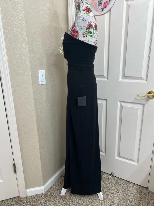 Lulus Striking Aura Black Pearl Strapless Mermaid Maxi Dress - Image 6