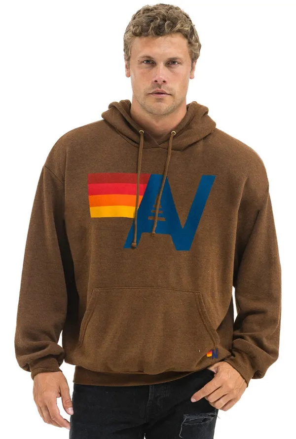 Aviator Nation Logo Pullover Relaxed Hoodie Chocolate Unisex Californian Size L - Image 2