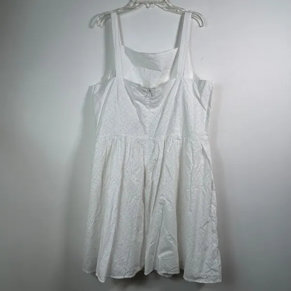 Maison Jules Sydney White Eyelet Fit and Flare Dress XXL Sleeveless - Image 3