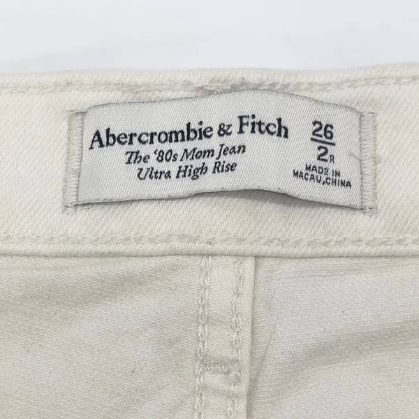 Abercrombie Fitch The 80s Mom Jean Women 26‎ White Pleated Ultra High Rise Indie - Image 8