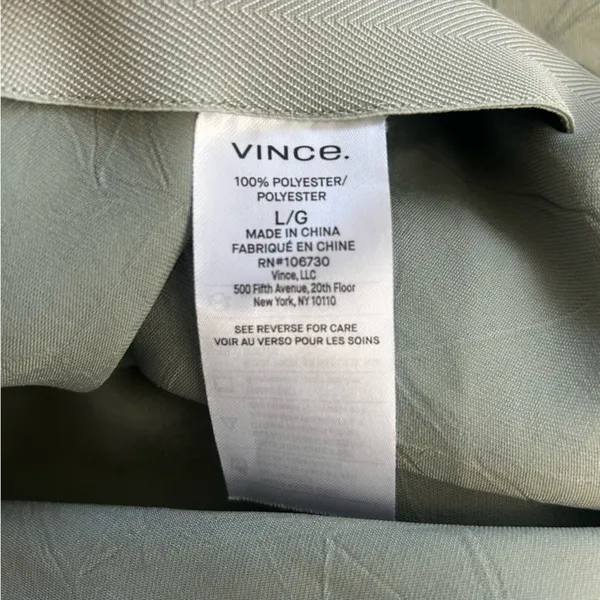 NWT Vince Satin Bias Green High Waisted Wide Leg Crinkle Texture Pants Large - Image 14