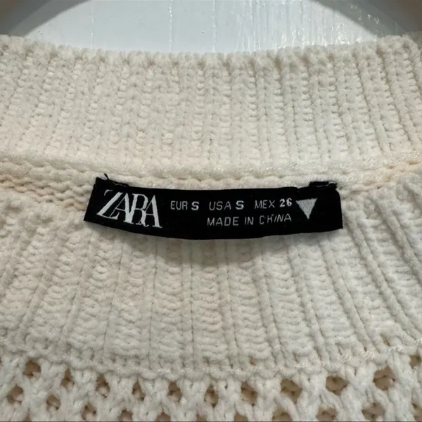Zara White Knit Sweater – Size Small - Image 3