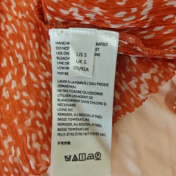 Maeve Anthropologie Adrian Sheer Tunic Dress‎ in dark orange. Size S. - Image 8