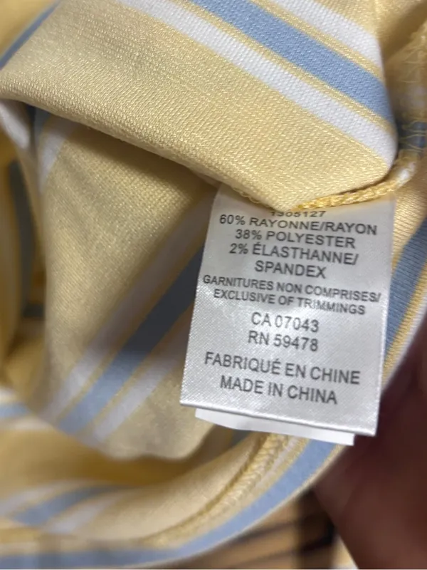 Bailey 44 yellow stripe long sleeve crop polo size XS - Image 5