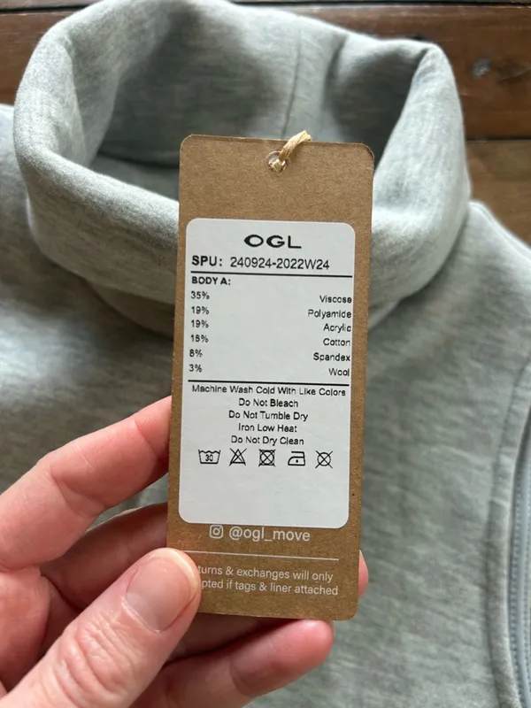 NWT OGL Turtleneck Split Hem Gray Tank Top S - Image 5