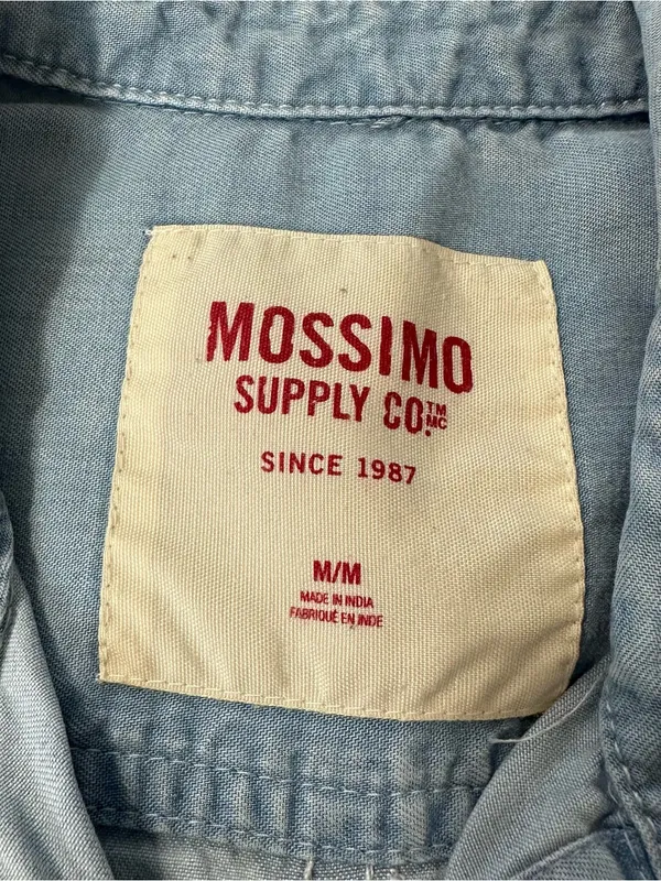 Mossimo Supply Co. 100% Lyocell Light Blue Sleeveless Chambray Slit Back Open M - Image 7