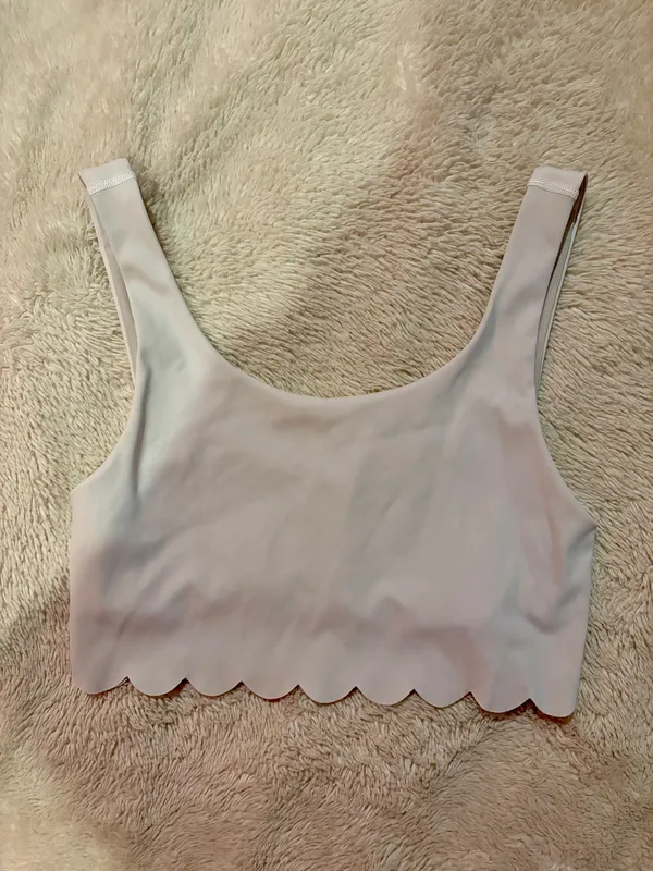 Aerie White Scallop Crop Top - Image 2