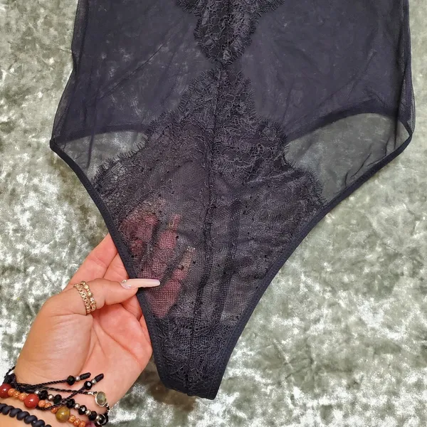 Victoria's Secret Sheer Lace Teddy Thong Bodysuit - Image 2