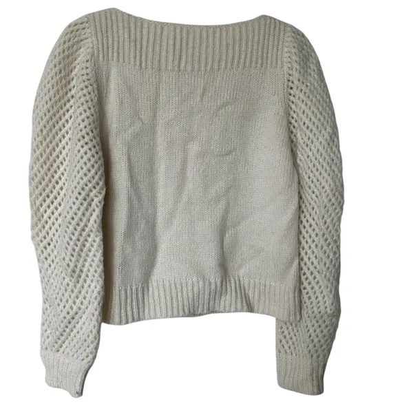 LoveShackFancy Rosie Sweater Sz S Baby Alpaca Merino wool Cream - Image 2