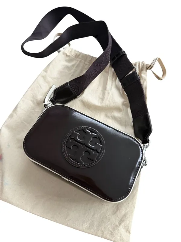 TORY BURCH x Bonbon NYC Miller Mini Cola Leather Crossbody Bag NEW NWT - Image 12