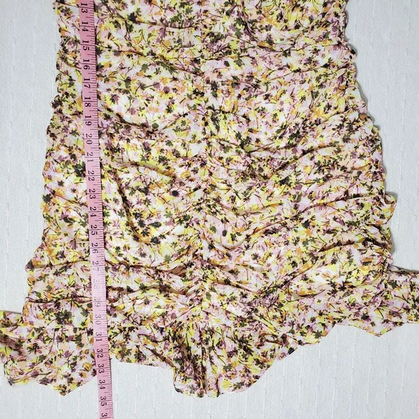 ASTR‎ The Label Dress Floral Ruched Chiffon Mini Cap Sleeve. Size: XL - Image 6