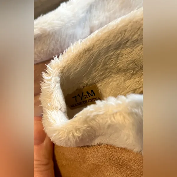 Vaneli Tan ‘Bryan’ Sherpa Wedge Mules, Size 7.5 - Image 5