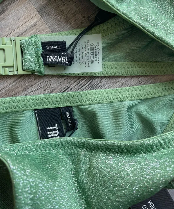 New! swim suit bikini fawn green sparkle - Image 4