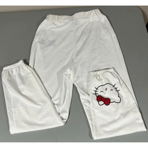 Hello Kitty White Graphic Sweats Sweatpants Joggers Pants Bottoms Size XS ❤️ - Image 5