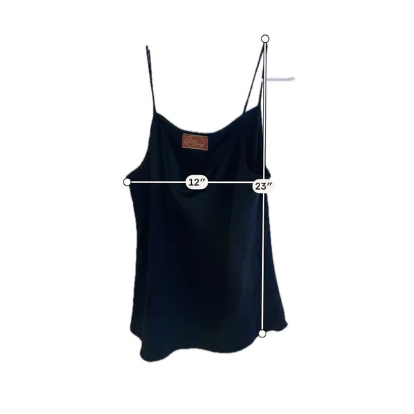 Shelly's Boutique Black Satin Cowl Neck Camisole Spaghetti Strap Tank Top - Image 3