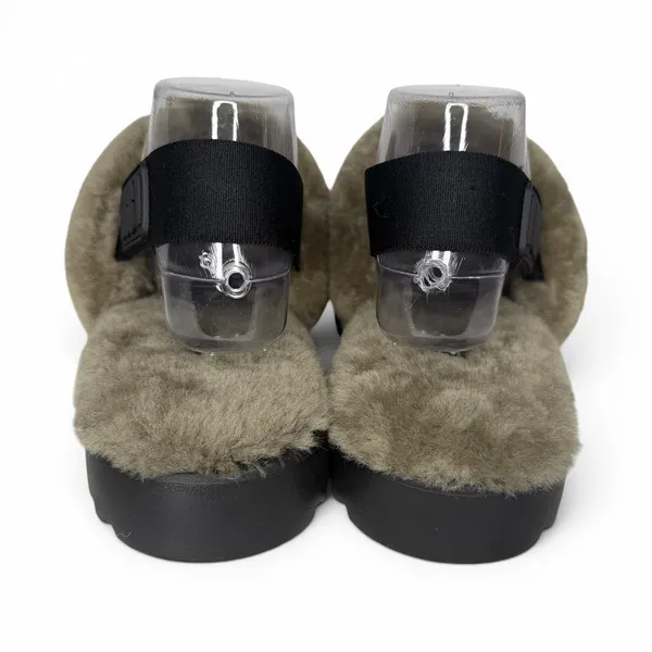 New UGG Super Fluff Slippers Sz 11 Logo Strap Shoes 1121751 Australian Lambs Fur - Image 9